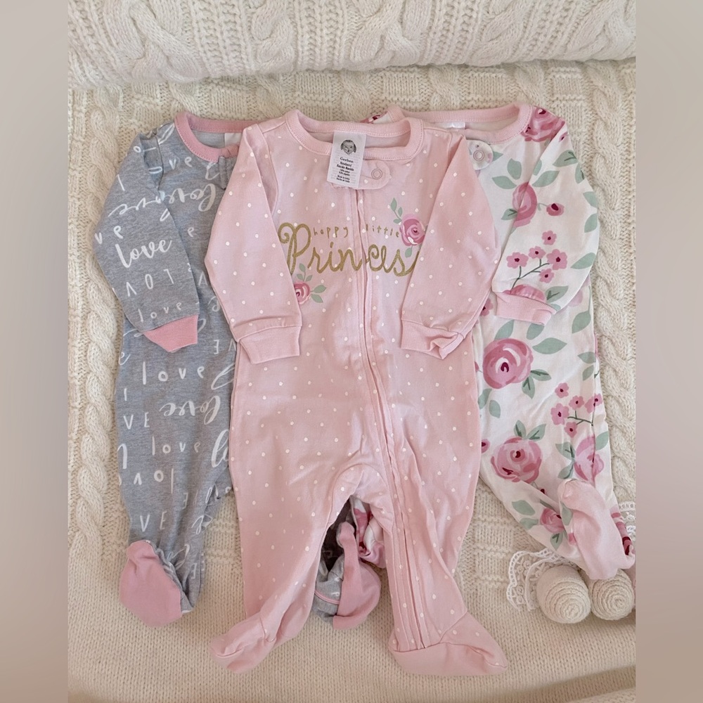 Gerber 3 Pack Floral Footies
